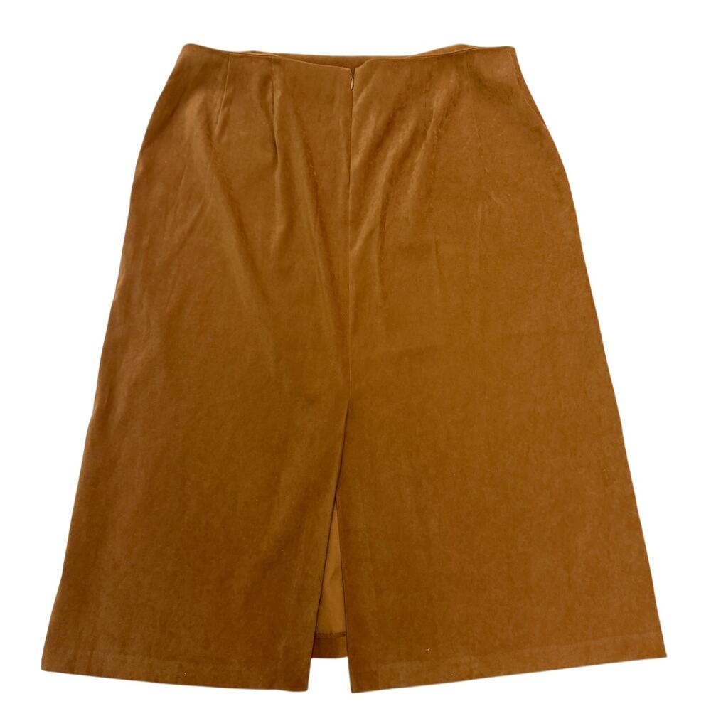 🤎 Norton McNaughton Woman 20W Brown Y2K Stretch A-Line Midi Skirt Plus - Picture 4 of 4